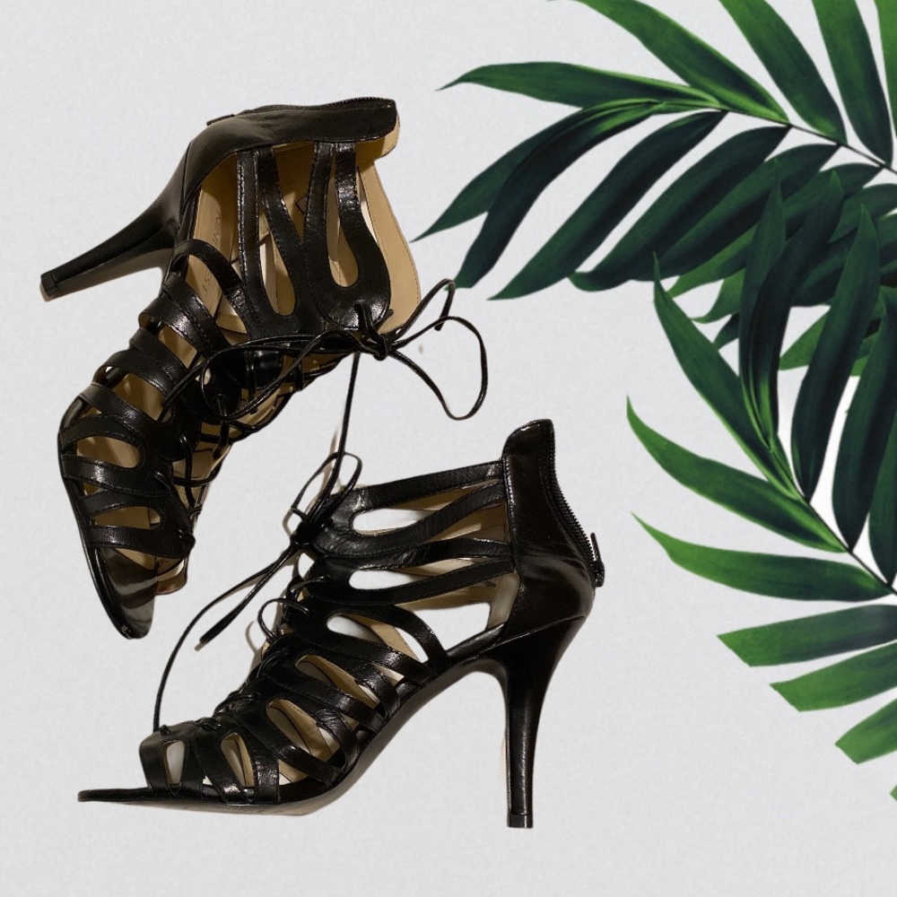 Nine West Leather Caged Heels